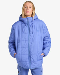 0 Happy Camper - Puffer Jacket With Hood for Women Purple EBJJK00165 Billabong