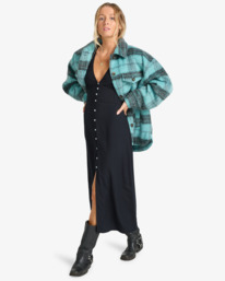 3 Lucky Star - Oversize-Truckerjacke für Frauen Blau EBJJK00171 Billabong