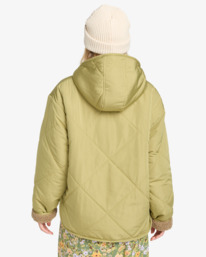 3 Oceanside - Hooded Reversible Jacket for Women Green EBJJK00173 Billabong