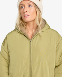 7 Oceanside - Hooded Reversible Jacket for Women Green EBJJK00173 Billabong
