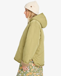 5 Oceanside - Hooded Reversible Jacket for Women Green EBJJK00173 Billabong
