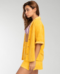 5 White Sands - Camisa cómoda de manga corta para Mujer Amarillo EBJKT00102 Billabong