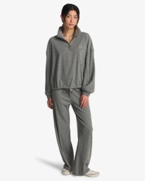 1 Coffee Time - Top de punto acanalado para mujer Gris EBJKT00115 Billabong