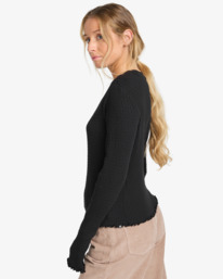 3 Not The Same - Rib Knit Top for Women Black EBJKT00117 Billabong