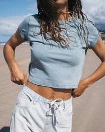 0 Daily Salt Washed - T-Shirt ajust&eacute; pour Femme Bleu EBJKT00122 Billabong