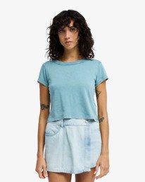 0 Daily Salt Washed - T-Shirt ajust&eacute; pour Femme Bleu EBJKT00122 Billabong