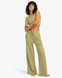 2 Beach Walk - Pantalón de cintura elástica para Mujer Verde EBJNP00125 Billabong