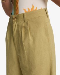 4 Heaven - Pantalon tailleur &agrave; pinces pour Femme Vert EBJNP00136 Billabong