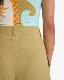 6 Heaven - Pantal&oacute;n de corte largo para mujer Verde EBJNP00136 Billabong