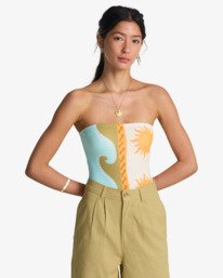 0 Heaven - Pantalon tailleur &agrave; pinces pour Femme Vert EBJNP00136 Billabong