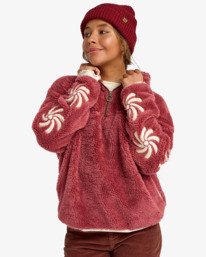 1 Sun Fun - Pulôver com meio fecho para mulher Pink EBJPF00116 Billabong