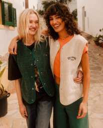 0 Be Happy - Veste sans manches en sherpa pour Femme Blanc EBJPF00118 Billabong