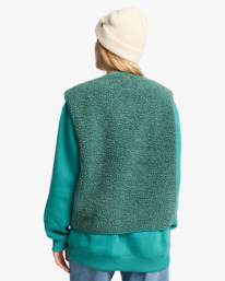 2 Be Happy - Mouwloze Sherpa Top voor Dames Green EBJPF00118 Billabong