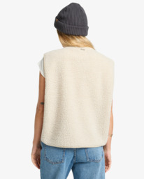 2 Be Happy - Mouwloze Sherpa Top voor Dames White EBJPF00118 Billabong