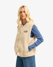 1 Be Happy - Chaleco de sherpa para mujer Blanco EBJPF00118 Billabong