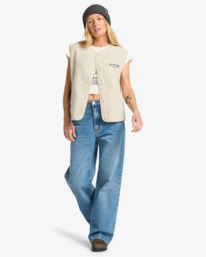 1 Be Happy - Mouwloze Sherpa Top voor Dames White EBJPF00118 Billabong