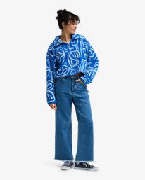 1 Holiday Cropped - Fleece met Halve Rits voor Dames Blue EBJPF00123 Billabong