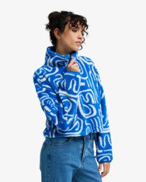 3 Holiday Cropped - Fleece met Halve Rits voor Dames Blue EBJPF00123 Billabong