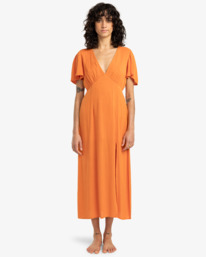 0 Jet Set - Midi Dress for Women Orange EBJWD00134 Billabong