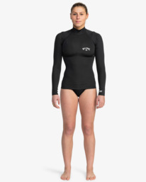 2 Tropic Surf - Lang&auml;rmliger Rashguard mit UPF 50 f&uuml;r Frauen Schwarz EBJWR00100 Billabong