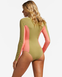 3 A/Div Biarritz - Bañador entero de manga larga para Mujer Verde EBJWR03002 Billabong