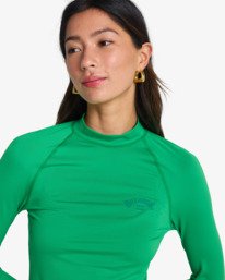 3 Tropic Surf - T-shirt de surf &agrave; manches longues UPF 50 pour Femme Vert EBJWR03014 Billabong