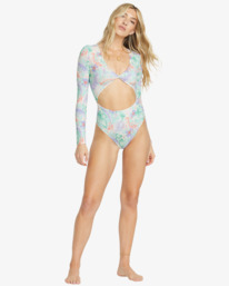 1 Wave Haze - Bañador entero de manga larga para Mujer Azul EBJWR03028 Billabong