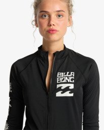 2 Surf Capsule - T-shirt de surf de manga comprida com fecho frontal para Mulher Preto EBJWR03034 Billabong