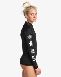 1 Surf Capsule - T-shirt de surf de manga comprida com fecho frontal para Mulher Preto EBJWR03034 Billabong