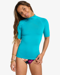 0 Tropic Surf - Short Sleeves Surf T-Shirt for Women Blue EBJWR03041 Billabong