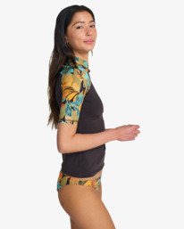 1 Tropic Surf Print - Short Sleeve Rash Vest for Women Black EBJWR03047 Billabong