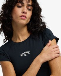 3 Crop Lycra - Kort rash vest met korte mouw voor Dames Black EBJWR03050 Billabong