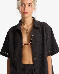 4 Summers End - Camisa de manga corta para mujer Negro EBJWT00126 Billabong