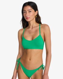 0 Sol Searcher Lace Up Trilet - Full Coverage Bikini Top for Women Green EBJX300119 Billabong