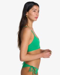 3 Sol Searcher Lace Up Trilet - Full Coverage Bikini Top for Women Green EBJX300119 Billabong