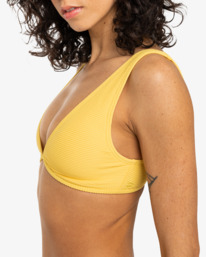 4 Tanlines - Medium Coverage Bikini Top for Women Yellow EBJX300120 Billabong