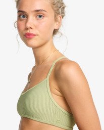 4 Tanlines Lace Up - Full Coverage Bikini Top for Women Green EBJX300121 Billabong