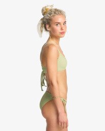 3 Tanlines Tie Side Tropic - Medium Coverage Bikini Bottoms for Women Green EBJX400139 Billabong