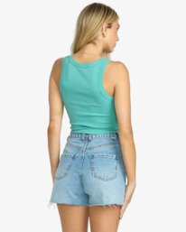 1 Under Palm Trees - Short Sleeve T-Shirt for Women Blue EBJZT00459 Billabong