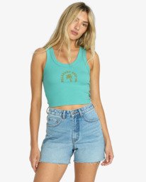 0 Under Palm Trees - Short Sleeve T-Shirt for Women Blue EBJZT00459 Billabong