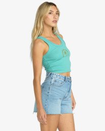 3 Under Palm Trees - Short Sleeve T-Shirt for Women Blue EBJZT00459 Billabong