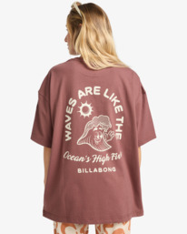 1 The Great Waves - Short Sleeve T-Shirt for Women Brown EBJZT00475 Billabong