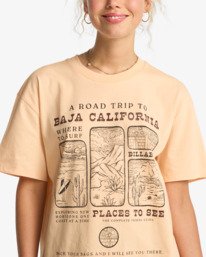 4 Flying To The Moon - Short Sleeve T-Shirt for Women Pink EBJZT00570 Billabong