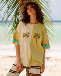 0 Split Palm - T-Shirt &agrave; manches courtes pour Femme Jaune EBJZT00578 Billabong