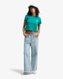 2 Surf The Waves - Camiseta crop para mujer Verde EBJZT00586 Billabong
