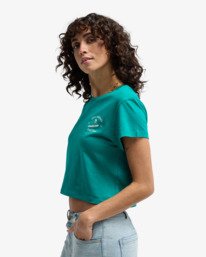 3 Surf The Waves - Camiseta crop para mujer Verde EBJZT00586 Billabong