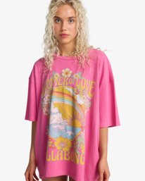 4 Summer Of Love - Short Sleeve T-Shirt for Women Pink EBJZT00592 Billabong