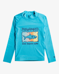0 Sharky - Long Sleeve UPF 50 Rash Vest for Boys 2-7 Blue EBTWR00101 Billabong