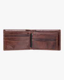 1 Arch Leather - Carteira com tr&ecirc;s dobras Marrom EBYAA00107 Billabong