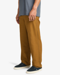 1 Larry Canvas - Calças de ganga elásticas com cordão para homem Marrom EBYDP03004 Billabong